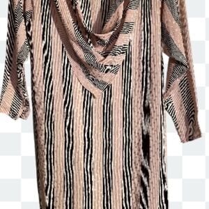 Bill Blass Collections lll Pink and Black Striped Jacquard Dress Sz 6
